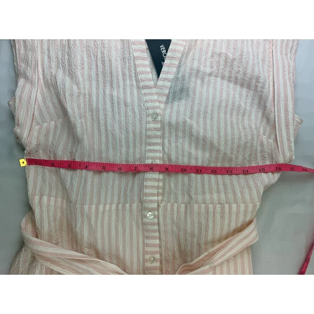 NWT Veronica Beard Avella Ruffled Striped Seersucker Mini Dress Size 12 - Picture 12 of 12